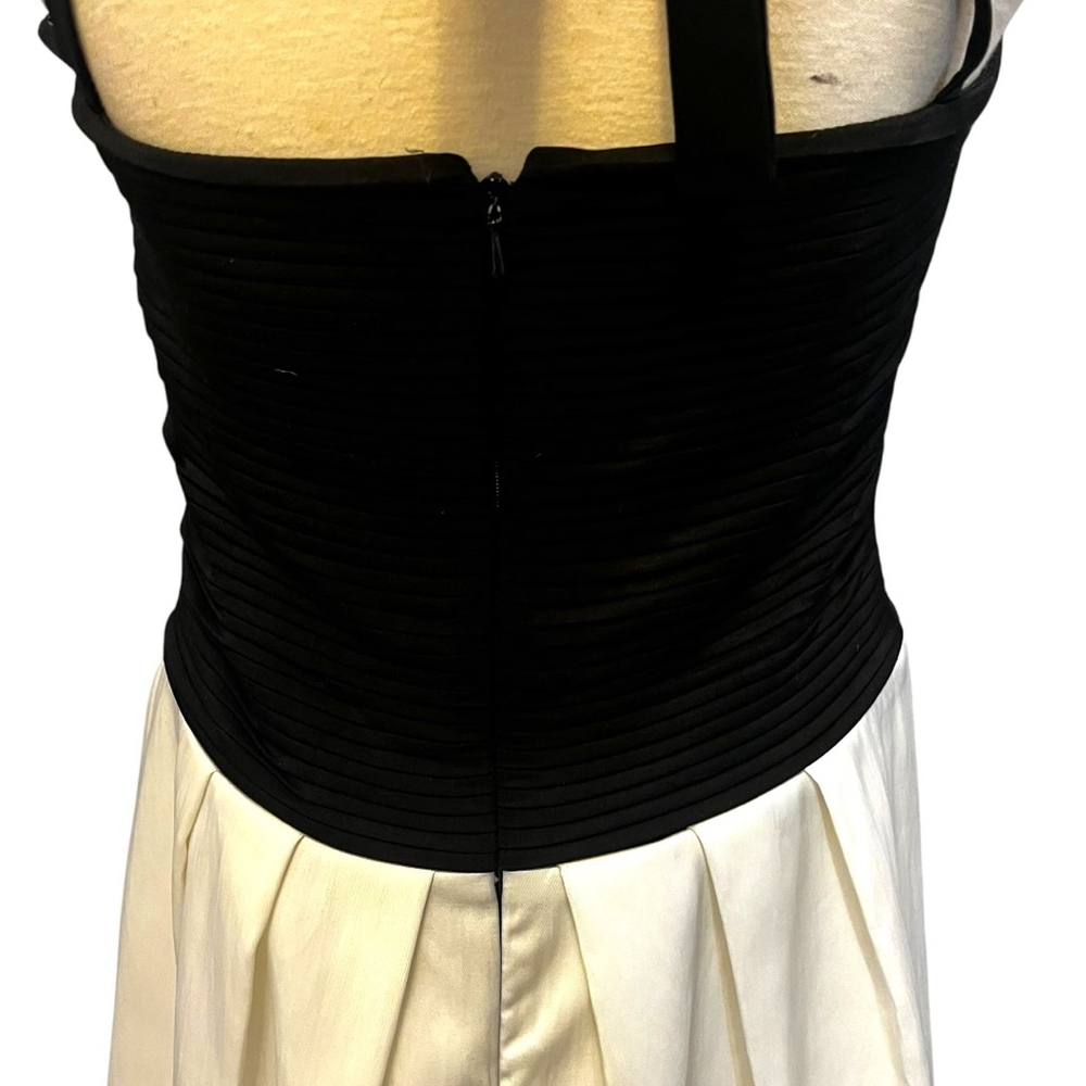 Frank Lyman Evening Cocktail Halter Colourblock Dress Black/White US 8 - Picture 14 of 15